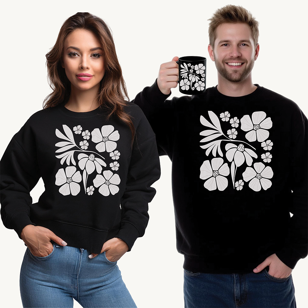 Boho Flower Crewneck Sweatshirt