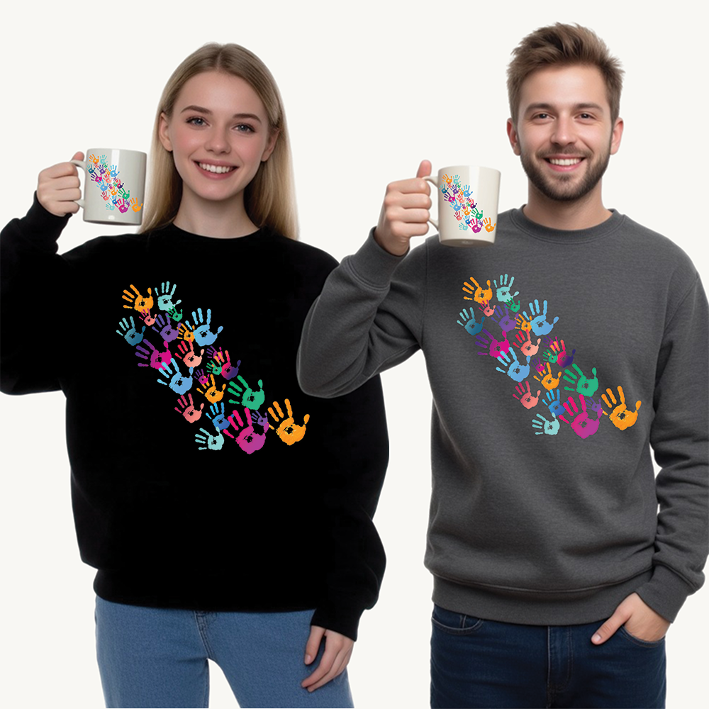 Colorful Handprints Unisex Heavy Blend™ Crewneck Sweatshirt