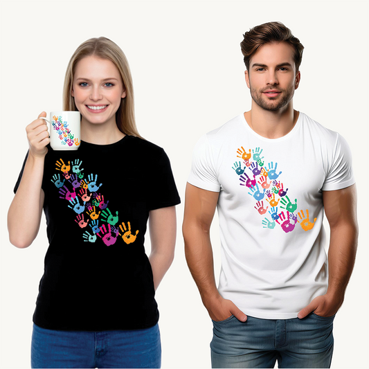 Colorful Handprints T-Shirt - Unisex Softstyle