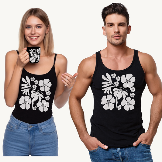 Floral Boho, Retro style Unisex Jersey Tank - Comfortable Summer Wear for Nature Lovers