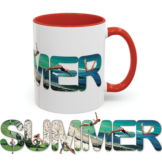 Summer Vibes Accent Coffee Mug - 11oz & 15oz - Perfect for Beach Lovers
