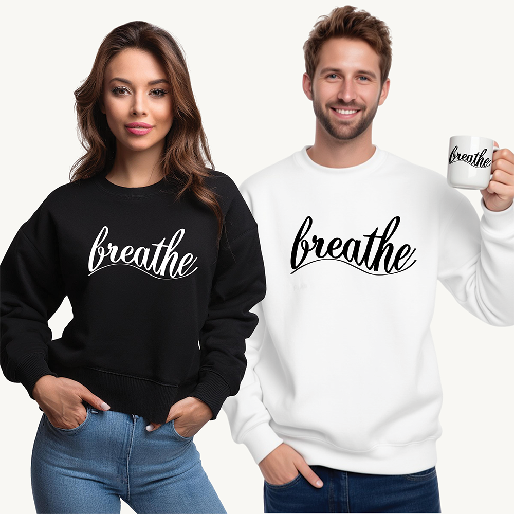Breathe Unisex Fleece Crewneck Sweatshirt - Comfy & Inspirational Apparel