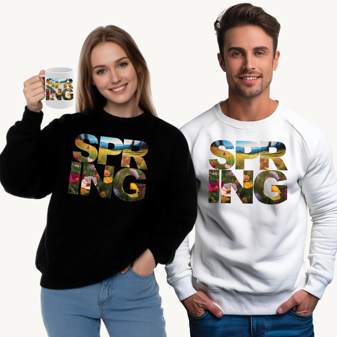 Spring Meadow Flower Design - Crewneck Sweatshirt
