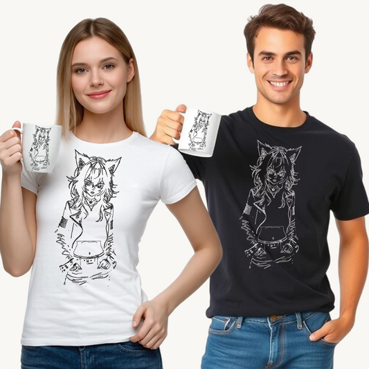 Stylish Anime Catgirl-Inspired Unisex Softstyle T-Shirt - Perfect for Anime Lovers