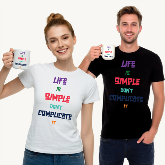 Life is Simple Unisex Softstyle T-Shirt, Positive Affirmation Tee, Casual Wear, Gift for Him/Her, Everyday Motivation Shirt