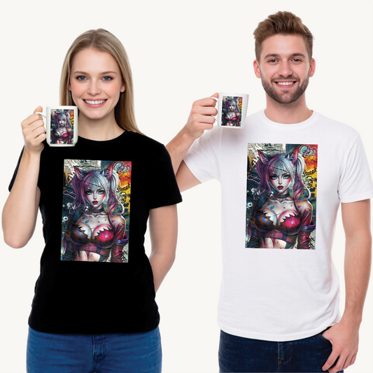 Unisex Heavy Cotton Tee featuring Vibrant Graffiti Art, Graphic Tee, Casual Wear, Streetwear, Unique T-Shirt, Cool Art Top, Pop art