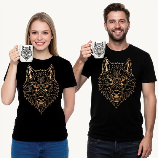 Wolf Spirit Fenrir Design Unisex Heavy Cotton Tee, Animal Lovers Shirt, Wildlife Appreciation Gift, Casual Everyday Tee, Nature Enthusiast Apparel
