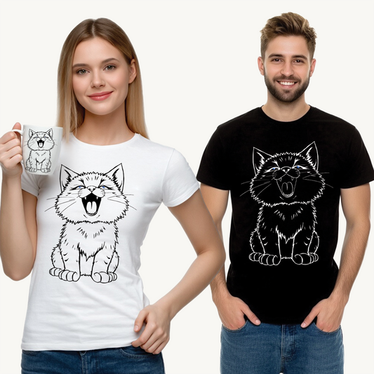 Cute Cat Design Unisex Heavy Cotton Tee, Soft Cotton Shirt, Animal Lover Gift, Funny Pet Tee, Everyday Casual Wear