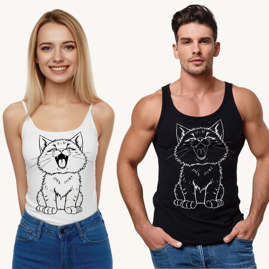 Cute Cat Unisex Softstyle™ Tank Top | Fun Summer Top, Cat Lover Gift, Casual Wear, Funny Animal Shirt, Birthday Present