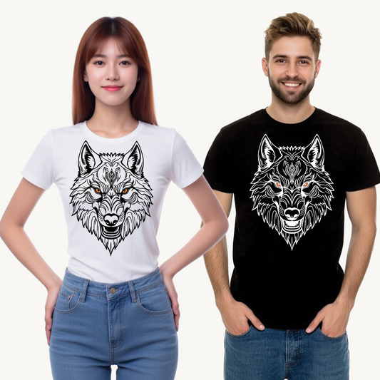 Fenrir Wolf Graphic Tee, Heavy Cotton Tee, Unisex Shirt, Animal Lover Gift, Graphic T-Shirt, Nature Inspired Apparel