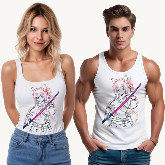 Anime-Inspired Unisex Softstyle Tank Top, Cool Graphic Tee for Casual Wear, Ideal Gift for Anime Lovers, Summer Style, Cute Character Design