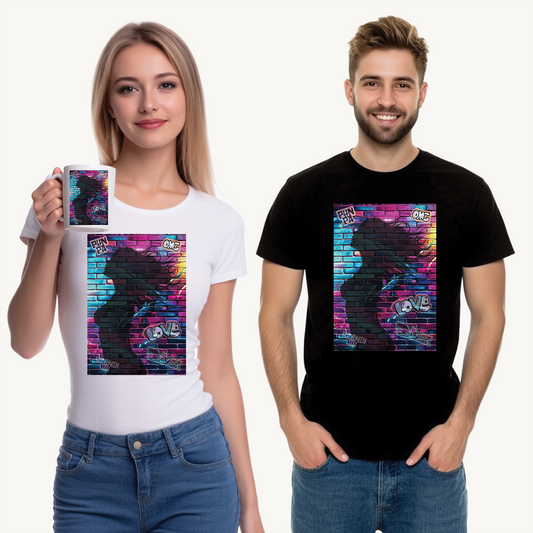 Vibrant Street Art Tee, Unisex Graphic T-Shirt, Urban Style Shirt, Colorful Cotton Tee, Artistic Gift for Music Lovers