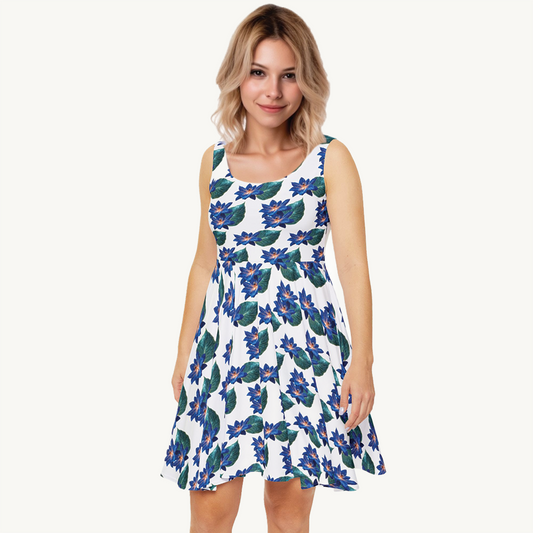 Exclusive Design, Limited eddition - Floral Women's Skater Dress, Casual Summer Dress, Outdoor Event Outfit, Date Night Dress, Vacation Wear, Trendy Women's Apparel