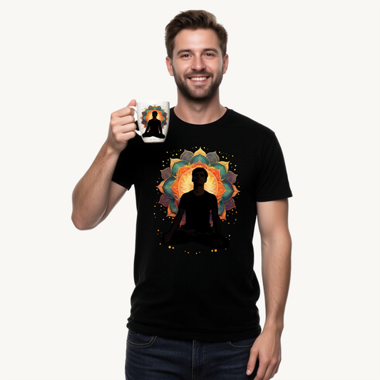 Meditation Vibe Unisex Heavy Cotton Tee, Spiritual Shirt, Yoga Apparel, Gift for Mindfulness, Chakra T-Shirt, Wellness Clothing