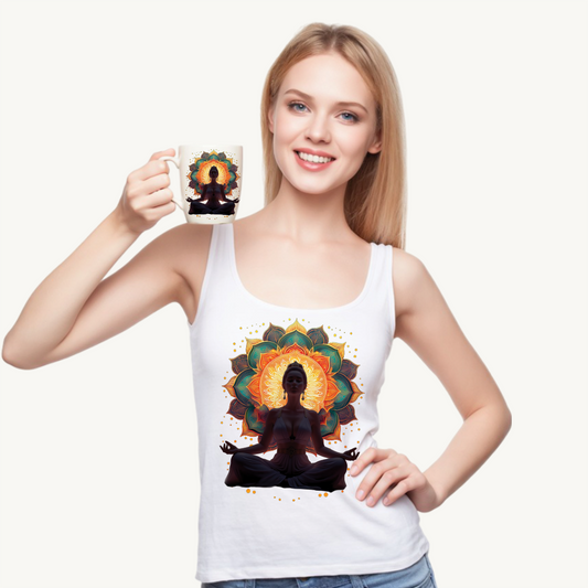 Meditation Goddess Unisex Tank Top | Yoga Wear, Zen Apparel, Spiritual Gift, Summer Outfit, Mindfulness Clothing