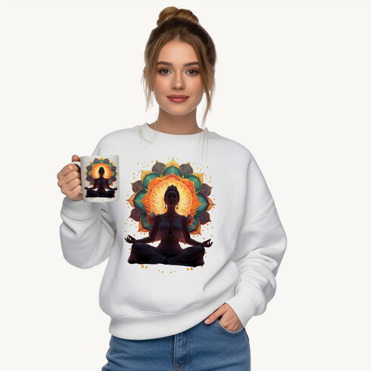 Zen Buddha Sweatshirt - Relaxation Gift, Meditation Apparel, Cozy Layer, Yoga  Shirt, Spiritual Fashion, Mindfulness Outfit