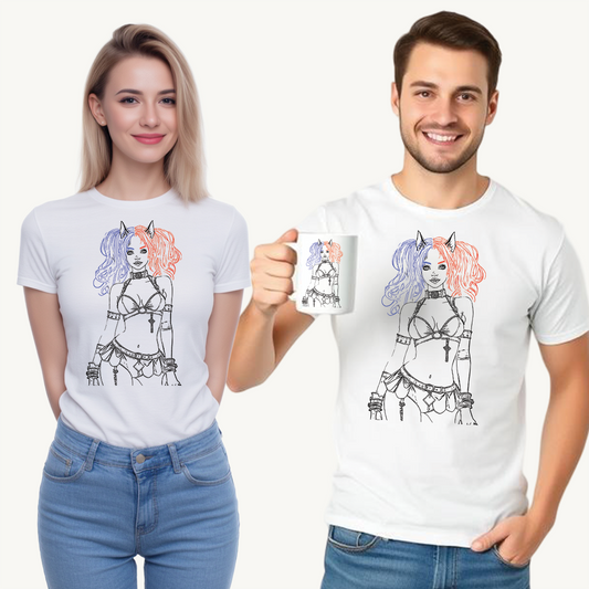 Anime Graphic Tee, Edgy Unisex Cotton T-Shirt, Alternative Fashion Top, Casual Style, Unique Art Clothing, Cool Gift Idea