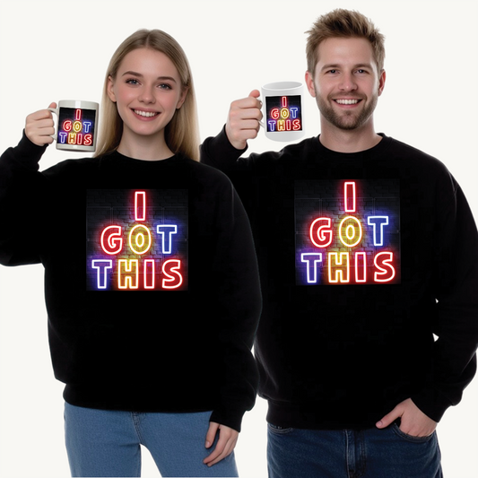"I Got This" Motivational Crewneck Sweatshirt - Perfect Gift, Cozy Layering, Inspirational Apparel, Unisex Fashion, Everyday Wear