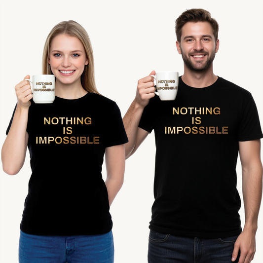 'NOTHING IS IMOSSIBLE' - Inspirational Quote Unisex Softstyle T-Shirt, Motivational Tee, Gift for Her/Him, Casual Wear, Gym Shirt, Everyday Life