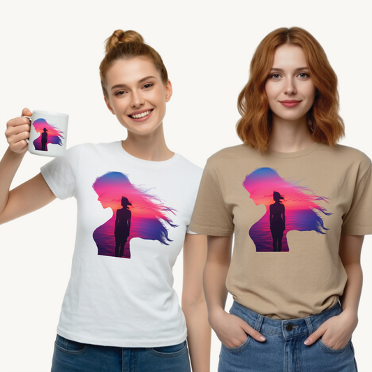 Sunset Soul – Where Color Meets Calm and Every Horizon Inspires 🌅✨ - Sunset Silhouette Tee, Unisex Cotton Shirt, Artistic Graphic T-Shirt, Casual Fashion Top, Gift for Nature Lovers