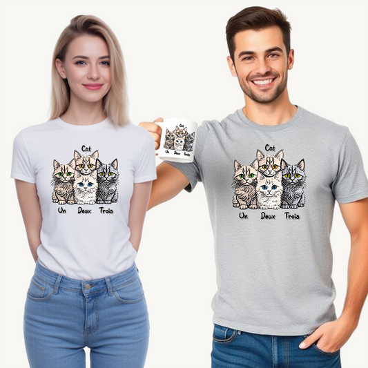 Un, Deux, Trois, Cat: Purrfect Counting Cuteness - Adorable Cat Trio Unisex Heavy Cotton Tee, Cute Cat Shirt, Animal Lover Gift, Pet Lover Apparel, Fun Gift for Cat Owners, Comfy [...]