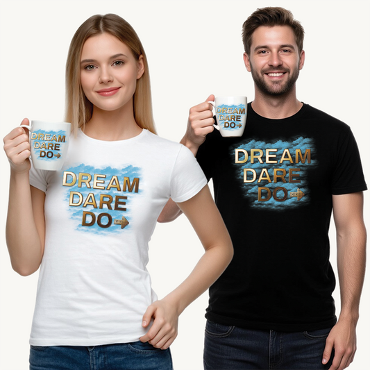 Dream Dare Do Unisex Heavy Cotton Tee, Inspirational Shirt, Motivational T-Shirt, Gift for Dreamers, Unisex Graphic Tee