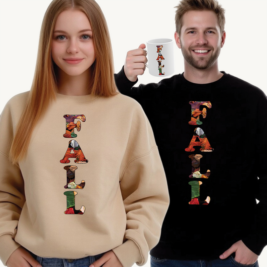 Fall Glow – Cozy Style, Crisp Vibes 🍂🧡 - Fall-Themed Crewneck Sweatshirt, Cozy Sweater for Autumn, Unisex Fall Apparel, Comfortable Casual Wear, Perfect for Thanksgiving