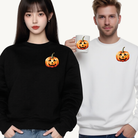 🎃 Embrace Autumn Magic - Pumpkin Bliss Collection for Cozy Season Vibes ✨2 - Halloween Pumpkin Crewneck Sweatshirt | Cozy Fall Fashion, Unisex Sweater, Casual Wear, Gift for Halloween Lovers, Autumn Style