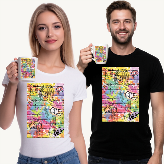 Vibrant Graffiti Muse – Bold Pop Art of Color, Confidence, and Free-Spirited Urban Expression - Colorful Artistic Unisex Tee, Vibrant Cotton T-Shirt for Art Lovers, Unique Casual Wear, Gift for Friends, Summer Fashion