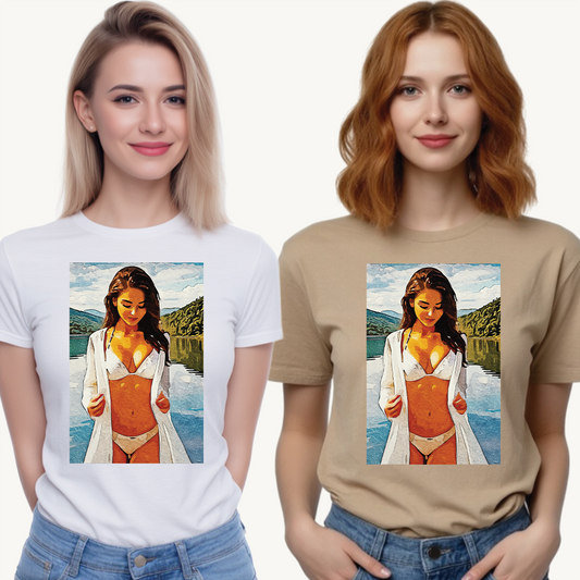 Beauty at the Lake — Sunlit Serenity for Casual Wear, Posters & Canvas - Summer Vibes Unisex Heavy Cotton Tee - Fun T-Shirt for Beach Lovers, Cute Casual Wear, Vacation Outfits, Graphic Tee for Parties, [...]