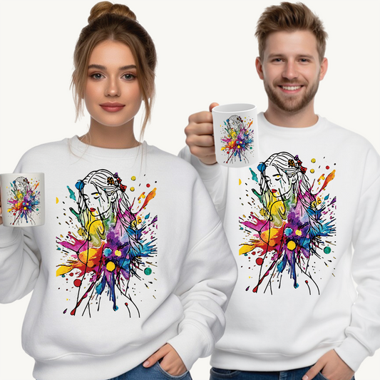 'Beauty Is Everywhere' - Celebrate Color, Confidence & Creative Joy - Colorful Artistic Unisex Sweatshirt, Oversized Crewneck, Gift for Art Lovers, Cozy Lounge Wear, Vibrant Design, Unique Style