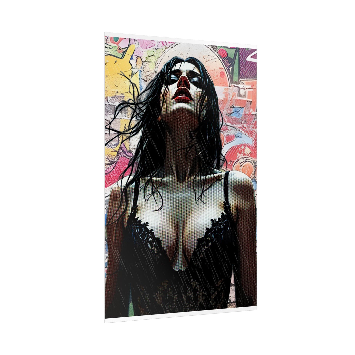 Rise Through the Storm: A Bold Expression of Strength, Passion, and Resilience in the Rain - Bold Art Rolled Posters, Wall Decor, Unique Gift, Home Aesthetic, Modern Art Print, Gallery Wall, Bedroom Decor