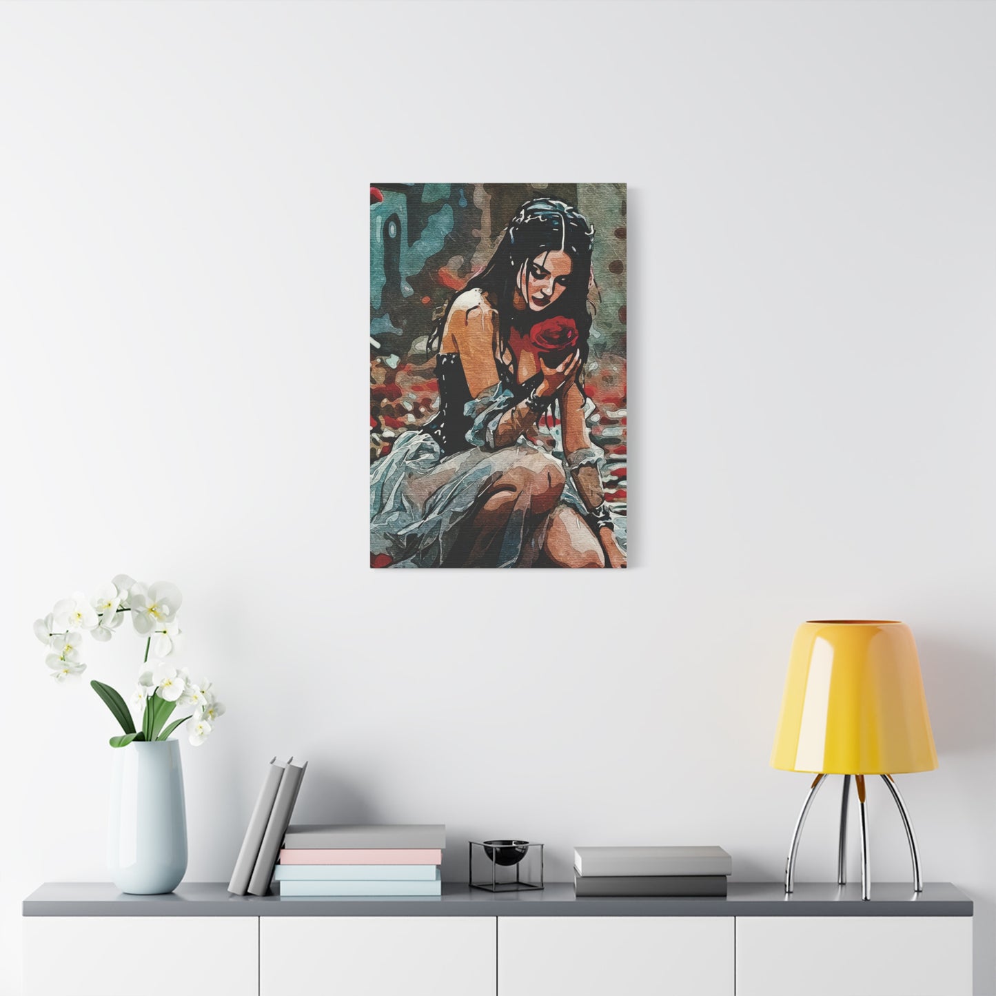 🌹 'Rose Reverie: Strength in Stillness' for wall art, mugs and more - Gothic Art Canvas Print