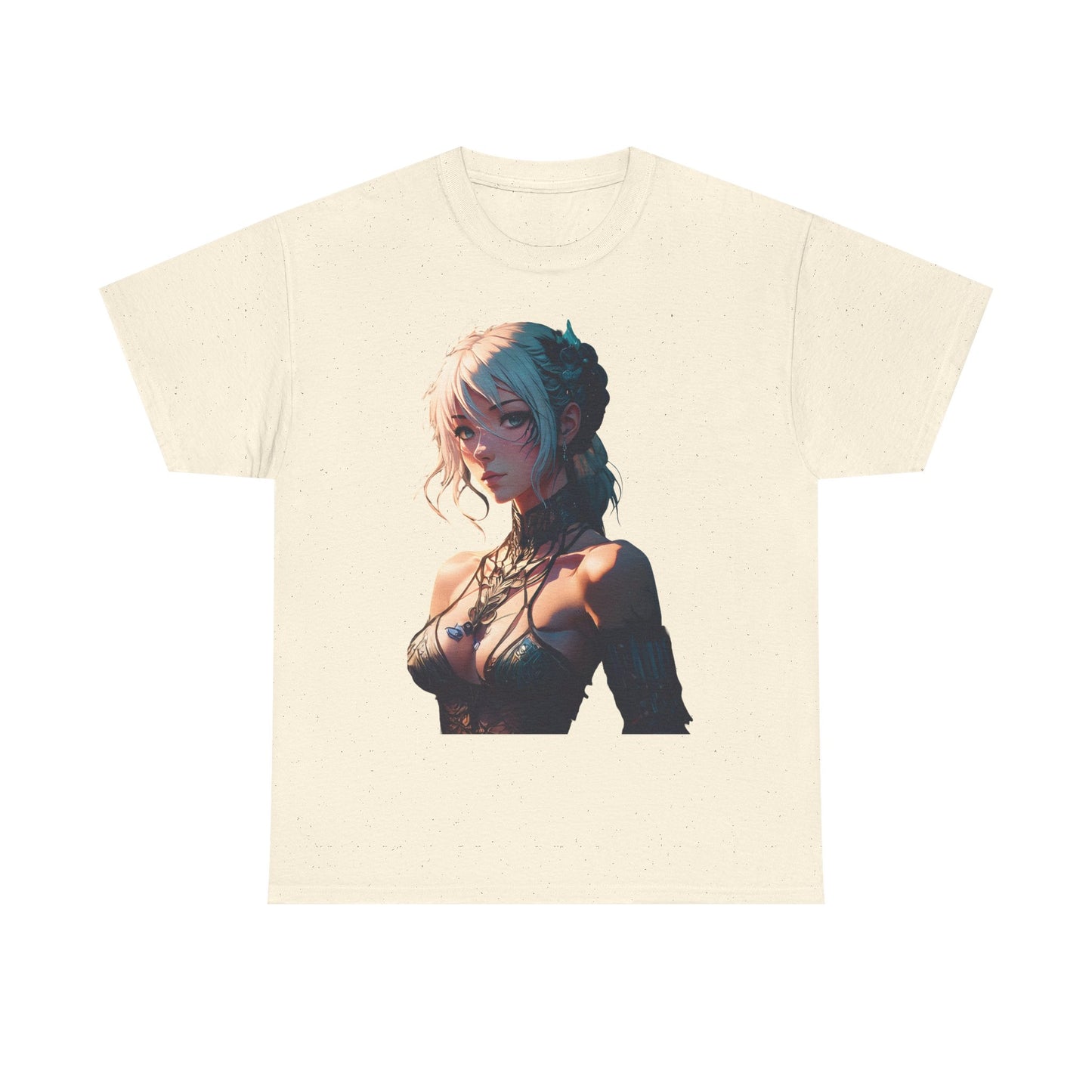 Mystical Anime Forest Princess Portrait - Stylish Graphic Tee with Fantasy Design, Casual Wear, Anime Gift, Comfortable T-Shirt, Art Tee for Everyday Fashion