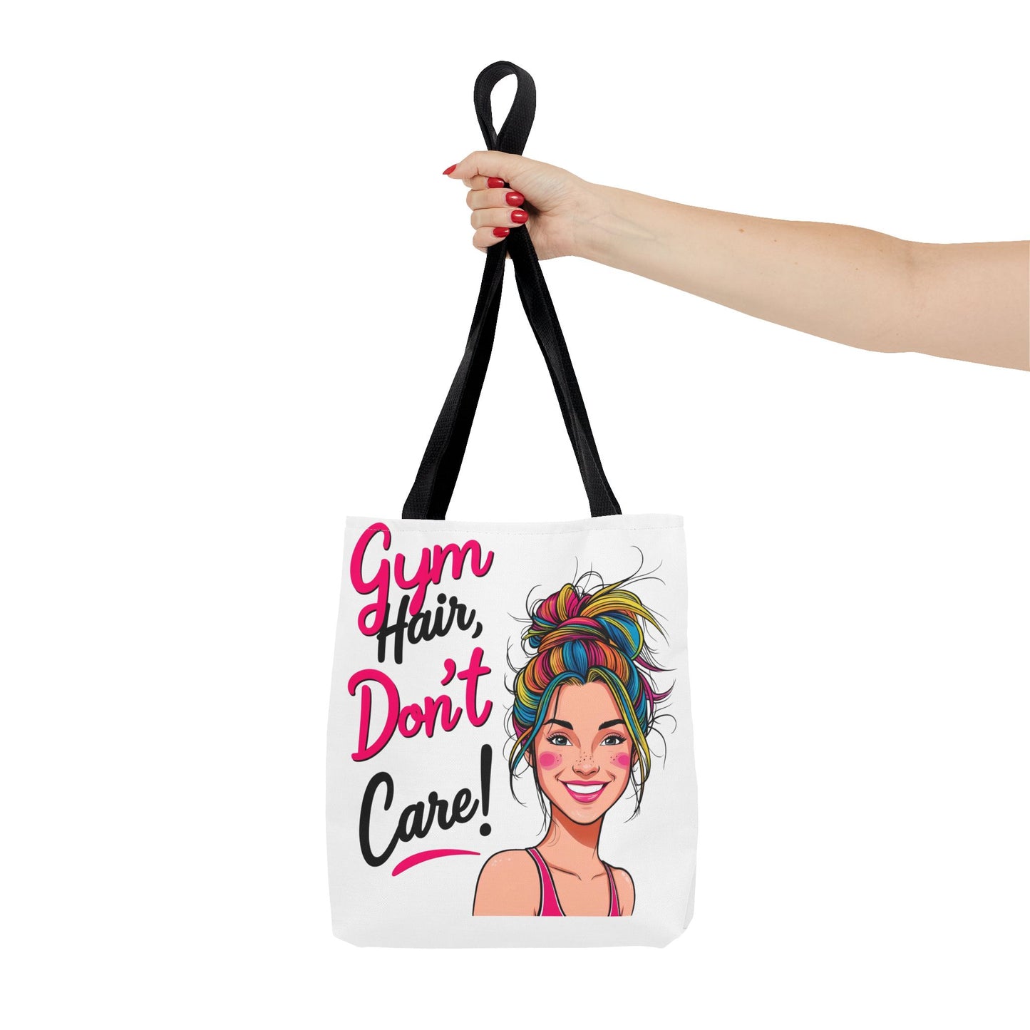 Fun Gym Tote Bag - 'Gym Hair, Don't Care!' - Perfect for Fitness Enthusiasts