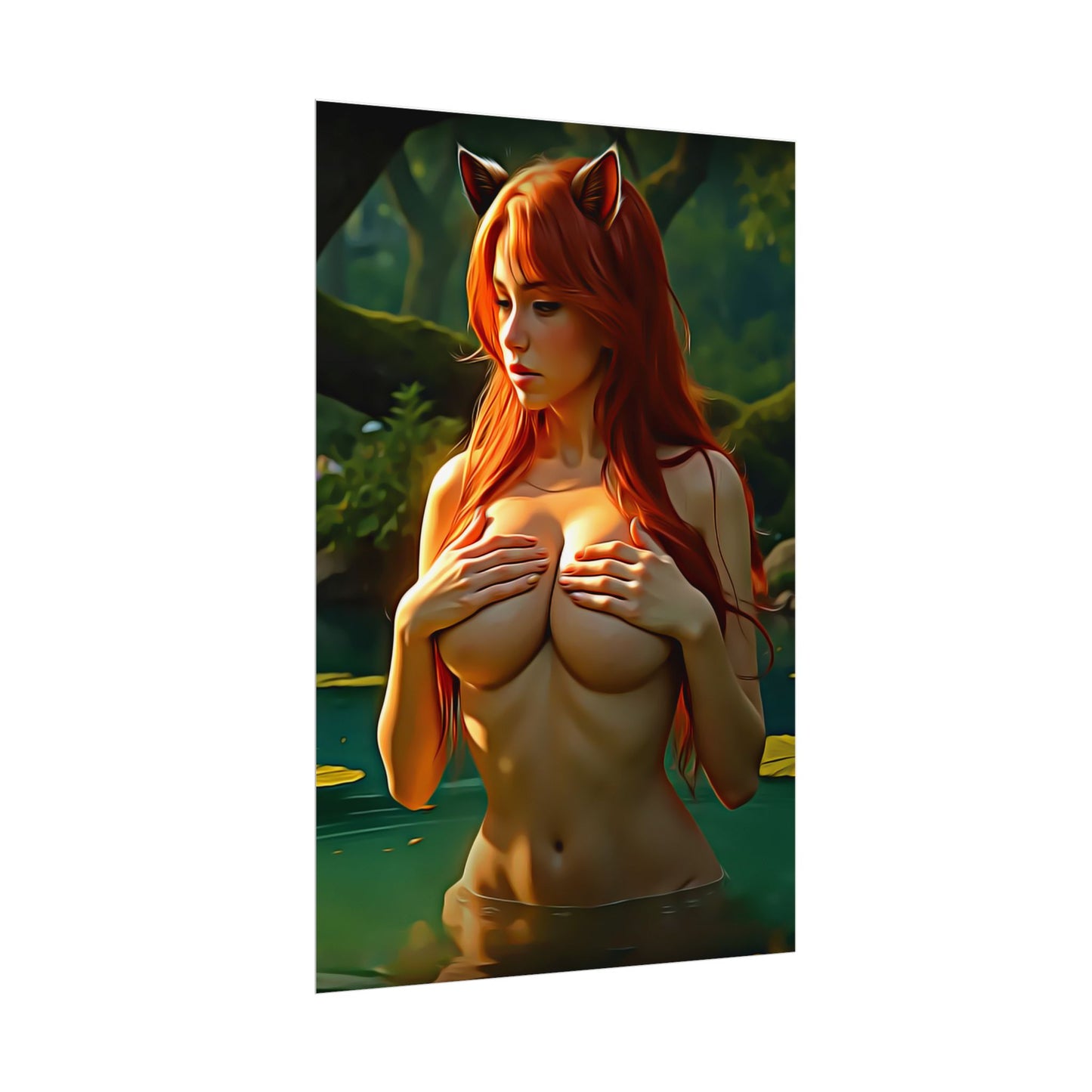 Mystic Forest Guardian – Enchanted Nature Art  Oil Painting Print - Rolled Posters