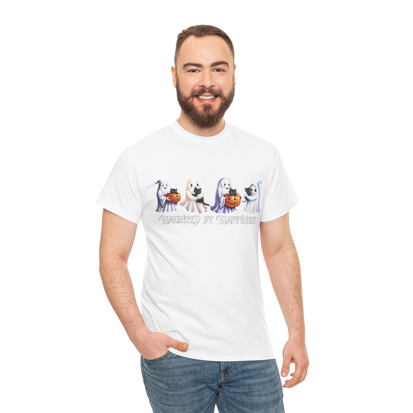 👻 Haunted by Happiness: Ghosts of Joy and Candy - Halloween Ghosts Unisex Heavy Cotton Tee, Spooky Shirt, Fall Fashion, Halloween Costume, Cat Lovers Gift, Trick or Treat T-shirt, Cute [...]