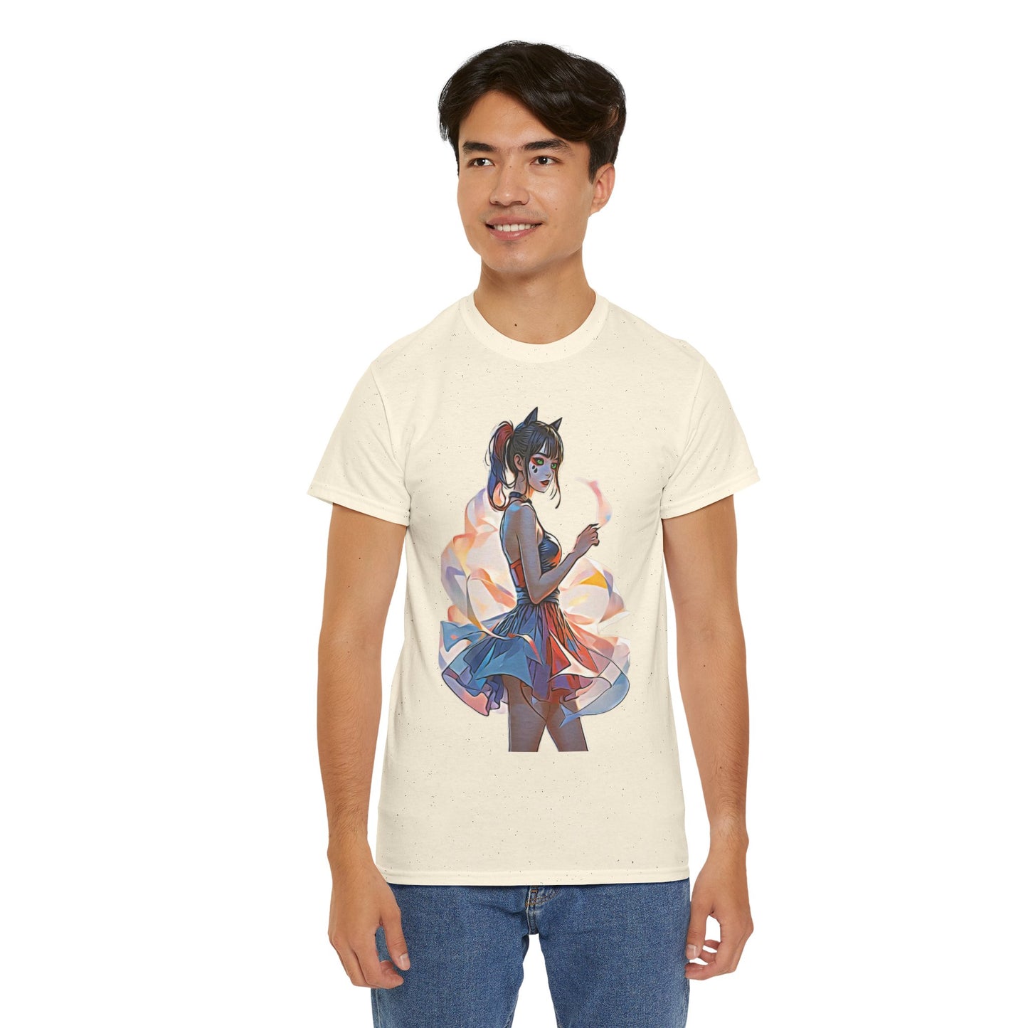 ✨Moonlit Grace: Anime Catgirl Aura for Casual Wear, Posters, Mugs and much more. - Artistic Cat Lady Tee, Cool Graphic Shirt for Animal Lovers, Ideal Gift for Birthdays & Cat Lovers, Casual Wear, Unisex Cotton Tee