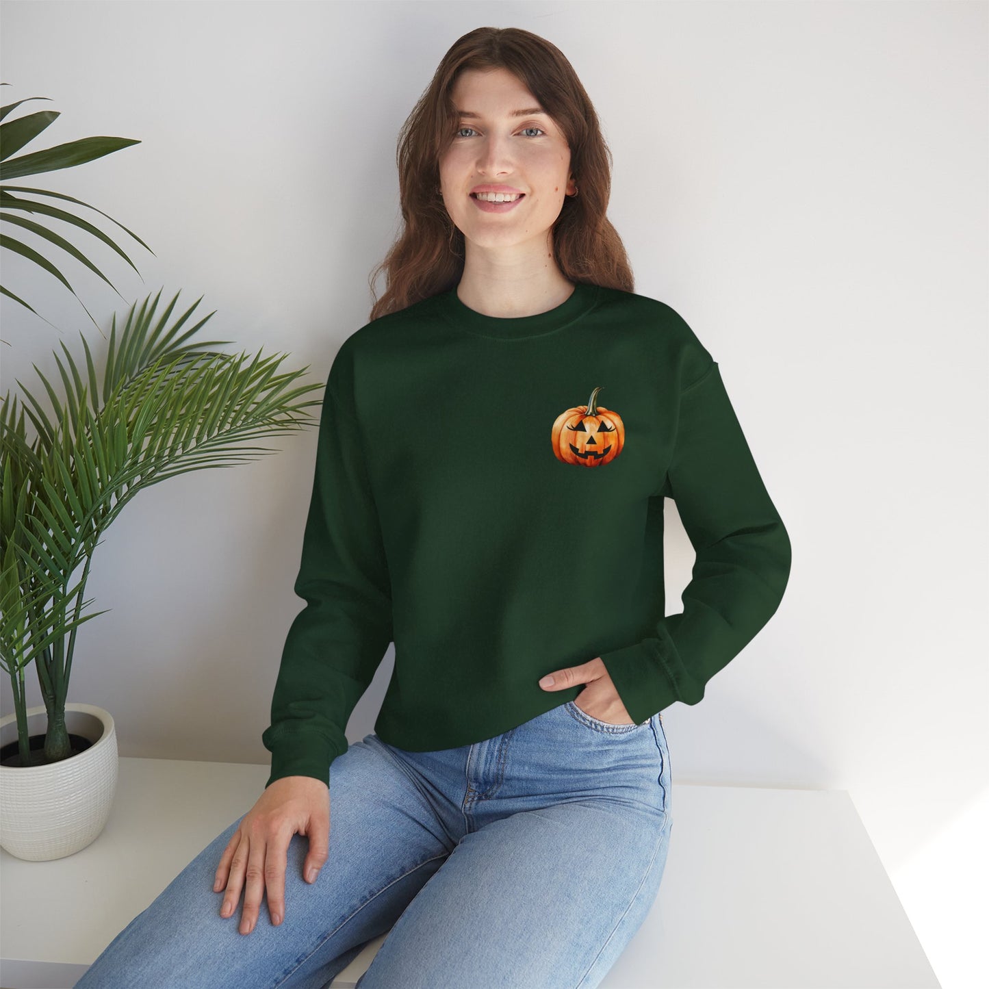 🎃 Embrace Autumn Magic - Pumpkin Bliss Collection for Cozy Season Vibes ✨2 - Halloween Pumpkin Crewneck Sweatshirt | Cozy Fall Fashion, Unisex Sweater, Casual Wear, Gift for Halloween Lovers, Autumn Style