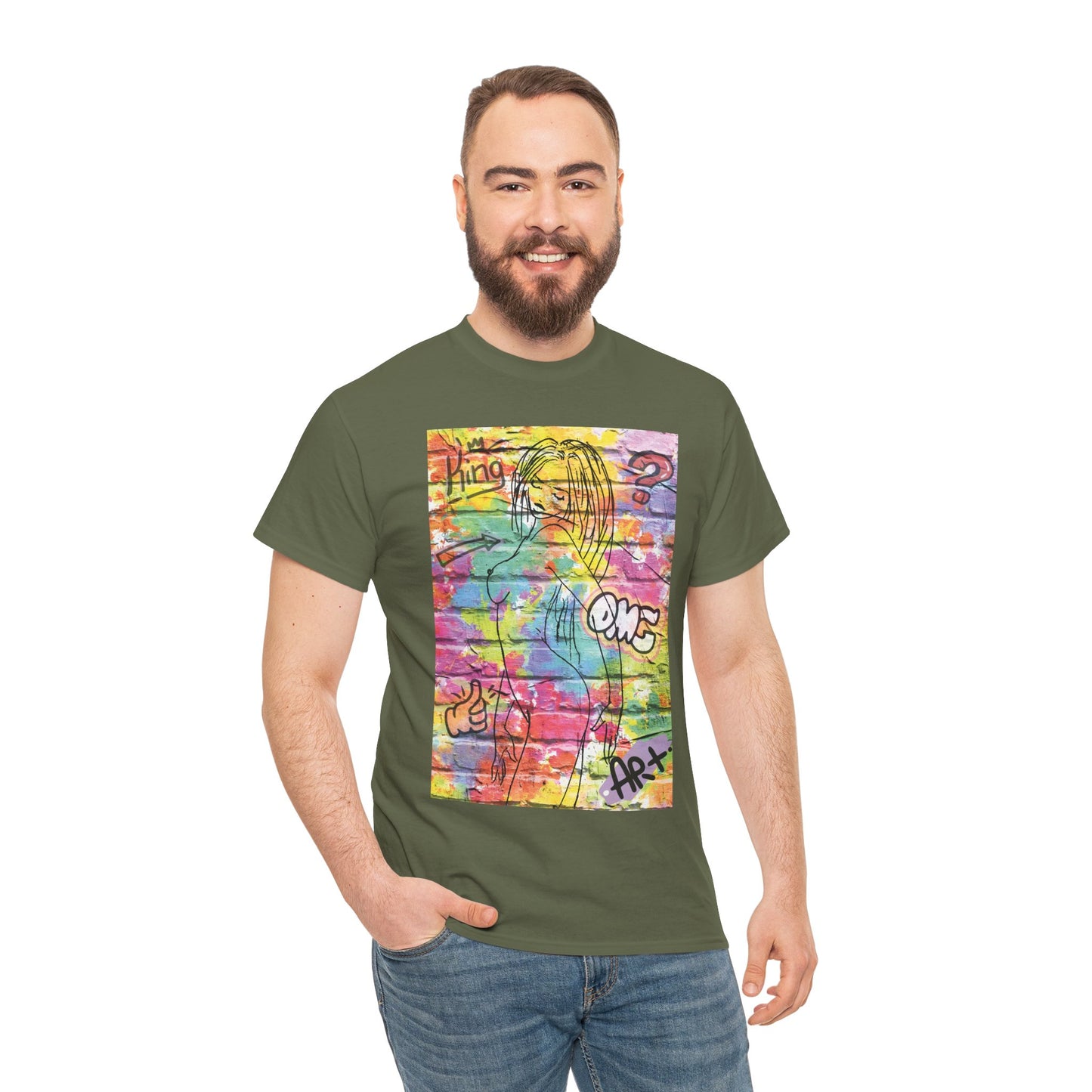 Vibrant Graffiti Muse – Bold Pop Art of Color, Confidence, and Free-Spirited Urban Expression - Colorful Artistic Unisex Tee, Vibrant Cotton T-Shirt for Art Lovers, Unique Casual Wear, Gift for Friends, Summer Fashion