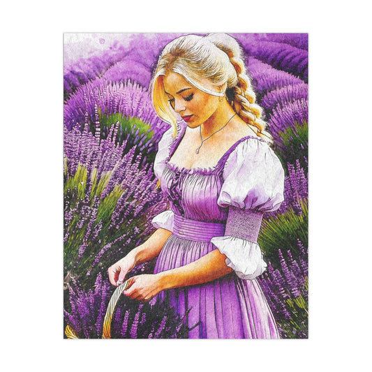 Lavender Field Matte Poster, Wall Art Decor, Feminine Art Print, Home Aesthetic, Gift for Her, Floral Wall Decor