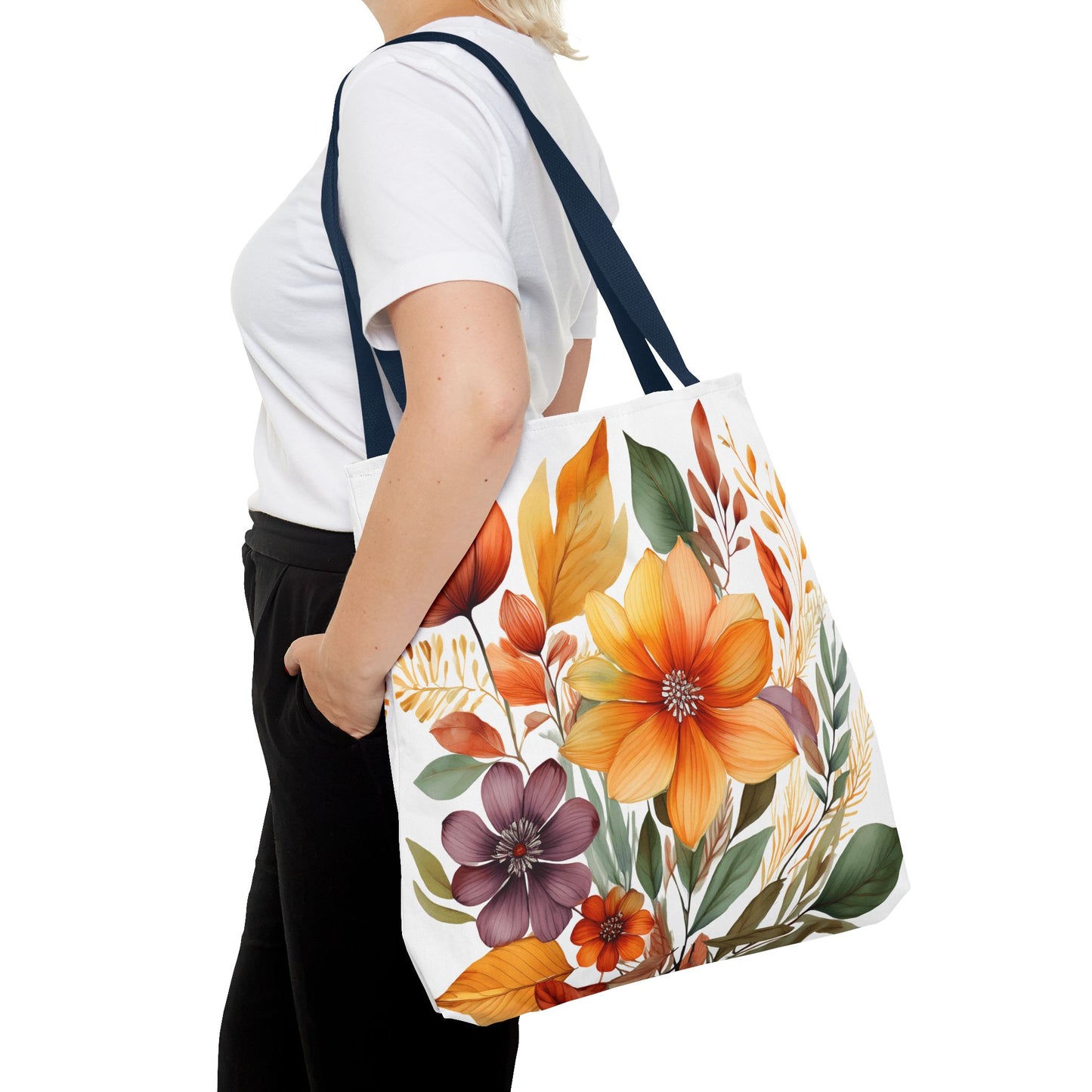 Boho Flowers 2 Tote Bag - Retro Vintage Style