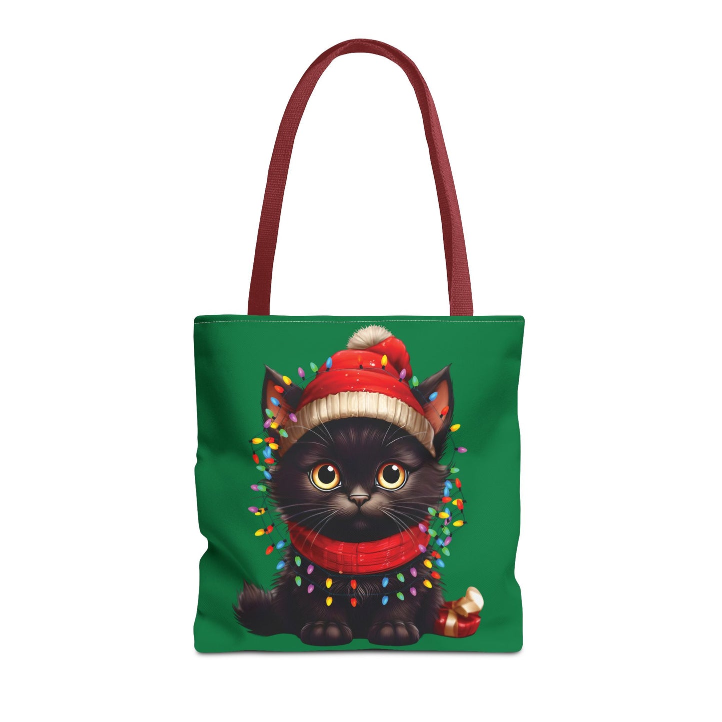 Whimsical Cat Tote Bag - Holiday Gift, Cute Cat Lover, Eco-Friendly Shopping Bag, Christmas Tote, Seasonal Accessories
