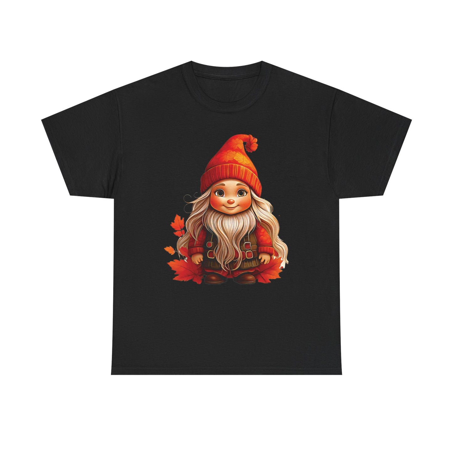 Autumn Gnome Magic – Cozy Whimsy in Every Leaf - Autumn-Themed Gnome Tee, Cozy Fall Shirt, Seasonal Apparel for Halloween, Thanksgiving, and Everyday Wear