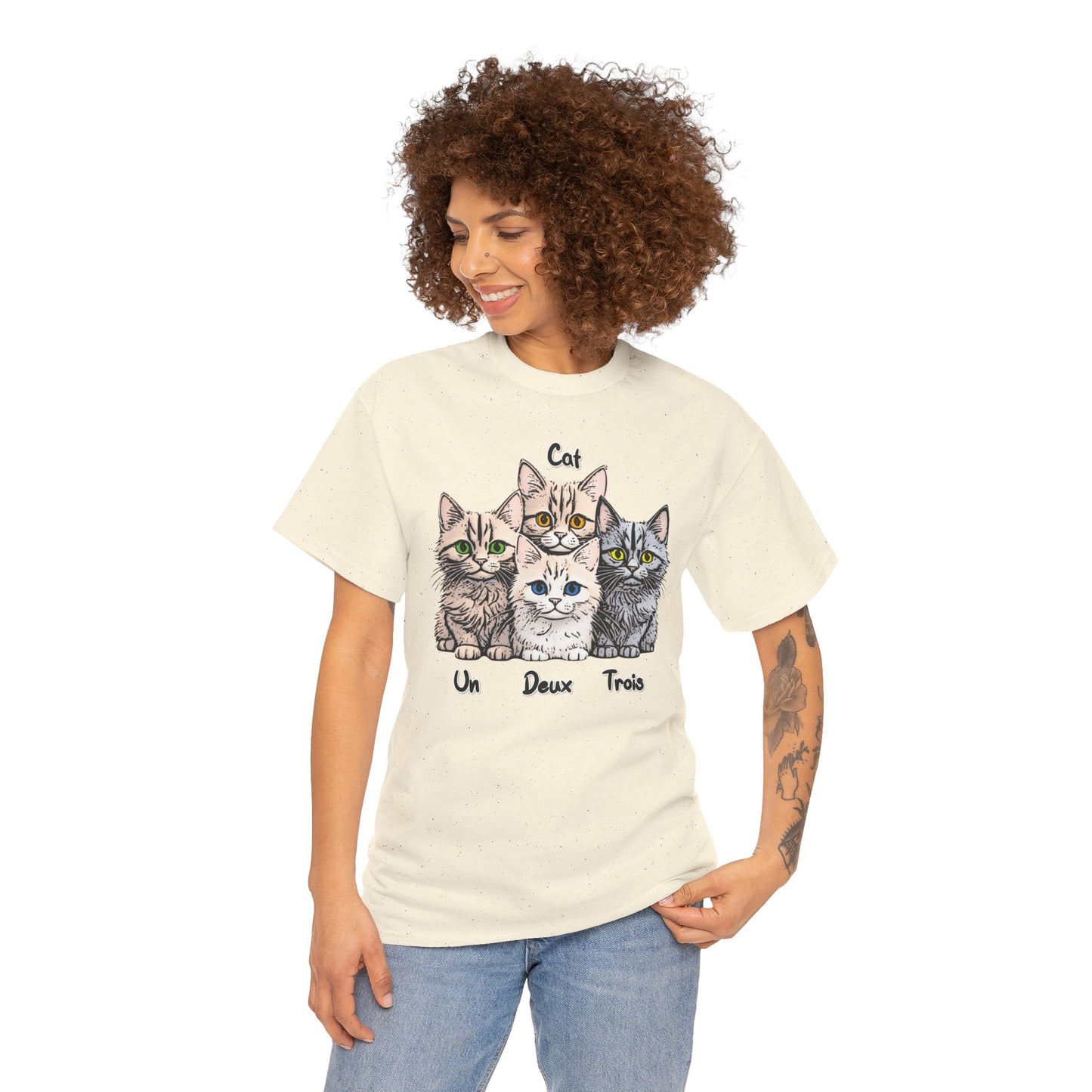 Un, Deux, Trois, Cat: Purrfect Counting Cuteness - Adorable Cat Trio Unisex Heavy Cotton Tee, Cute Cat Shirt, Animal Lover Gift, Pet Lover Apparel, Fun Gift for Cat Owners, Comfy [...]