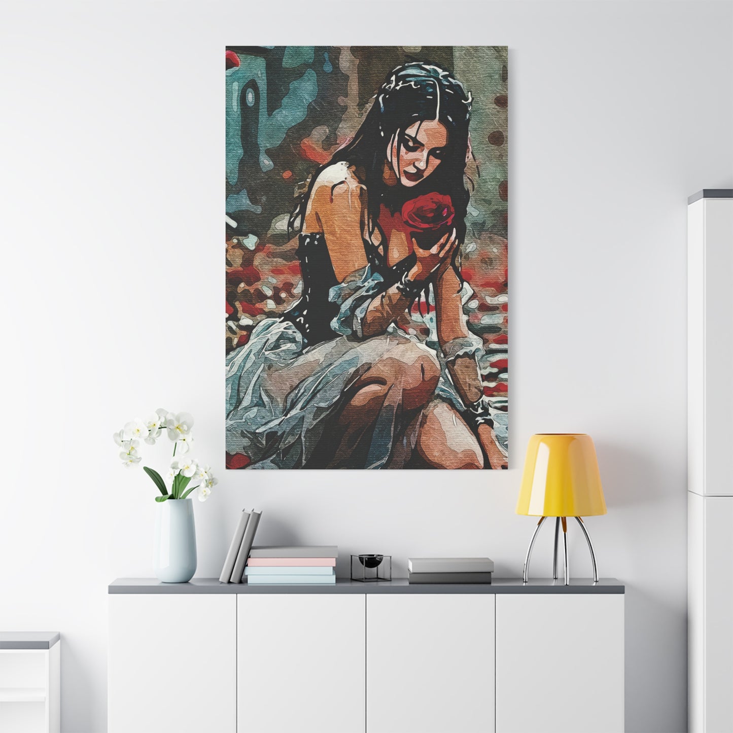 🌹 'Rose Reverie: Strength in Stillness' for wall art, mugs and more - Gothic Art Canvas Print