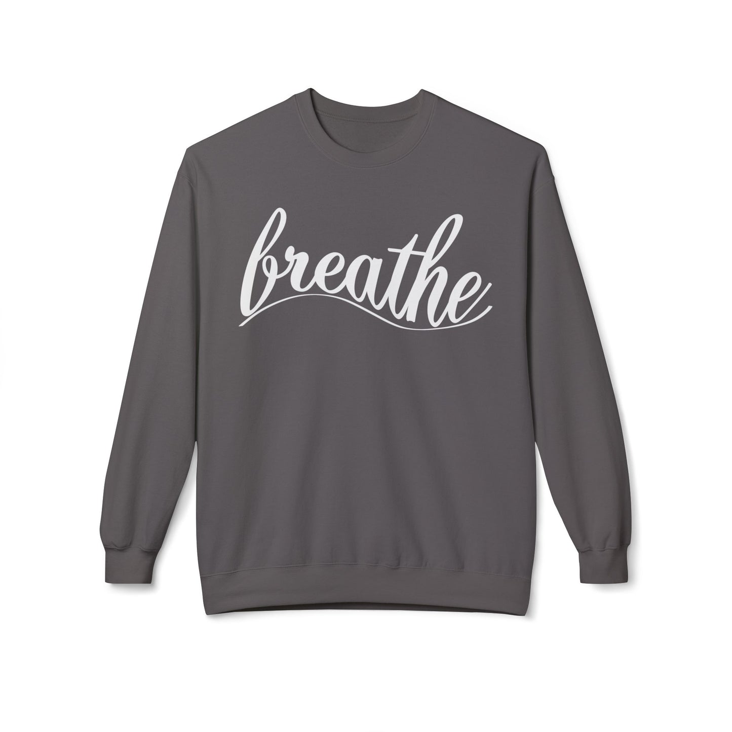 Breathe Unisex Fleece Crewneck Sweatshirt - Comfy & Inspirational Apparel