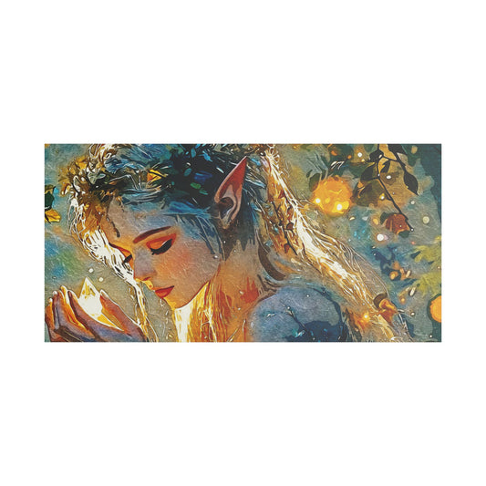 "Whispers of Light: An Enchanted Elven Dreamscape of Magic, Hope, and Inner Illumination" - Enchanting Fairy Art Canvas, Whimsical Wall Décor, Magical Home Accent, Perfect Gift for Fantasy Lovers, Dreamy Art for Bedroom
