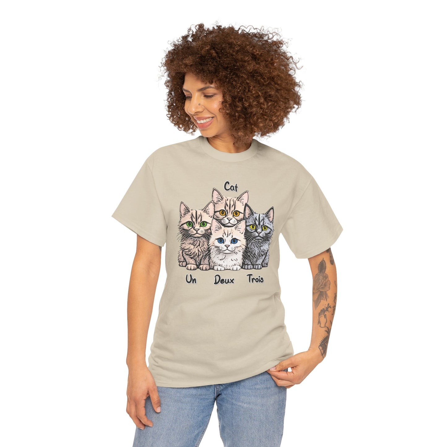 Un, Deux, Trois, Cat: Purrfect Counting Cuteness - Adorable Cat Trio Unisex Heavy Cotton Tee, Cute Cat Shirt, Animal Lover Gift, Pet Lover Apparel, Fun Gift for Cat Owners, Comfy [...]