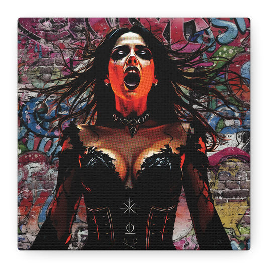 - Gothic Wall Art Canvas, Stretched Canvas Print, Dark Artwork for Home Decor, Unique Gift for Halloween, Stylish Living Room Decor